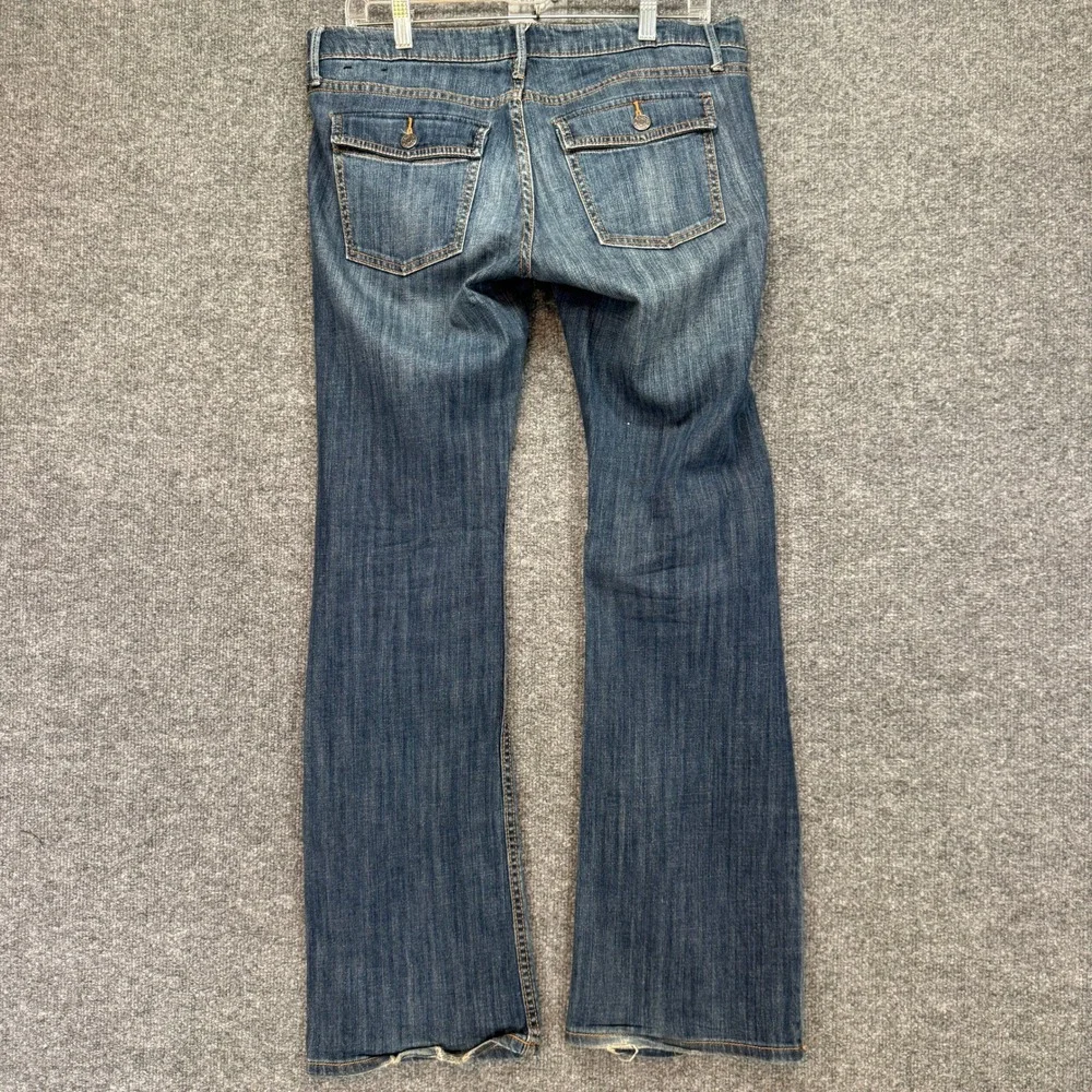Banana Republic Bootcut Flare‎ Jeans Men 28 Blue Stretch Flap Pocket Distressed